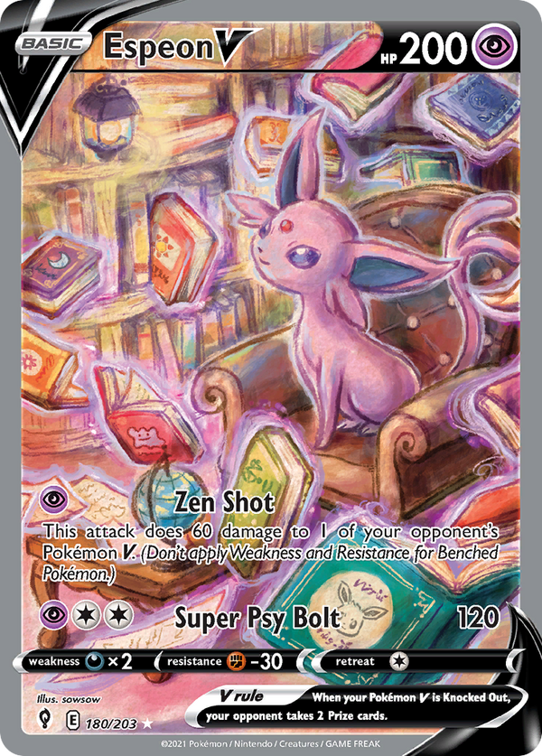 Espeon V (Alternate Full Art) (UR) - Evolving Skies #180/203 — PSA 10 - Image 1