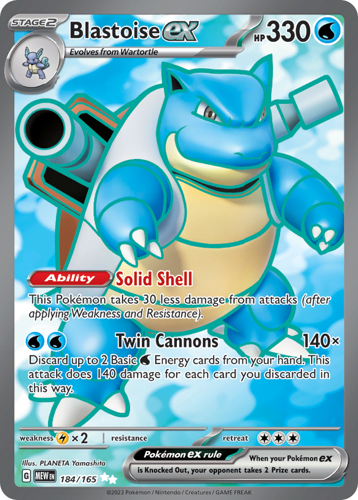 Blastoise ex (UR) - SV: 151 #184/165 — PSA 9