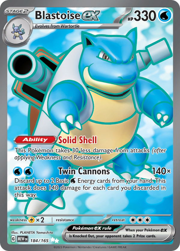 Blastoise ex (UR) - SV: 151 #184/165 — PSA 9