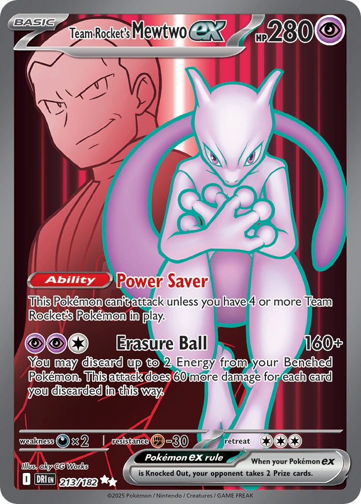 Team Rocket's Mewtwo ex (UR) - Destined Rivals #213/182 — PSA 10