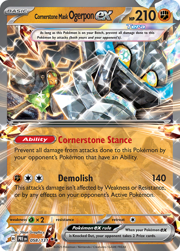 Cornerstone Mask Ogerpon ex (SIR) - Prismatic Evolutions #160/131